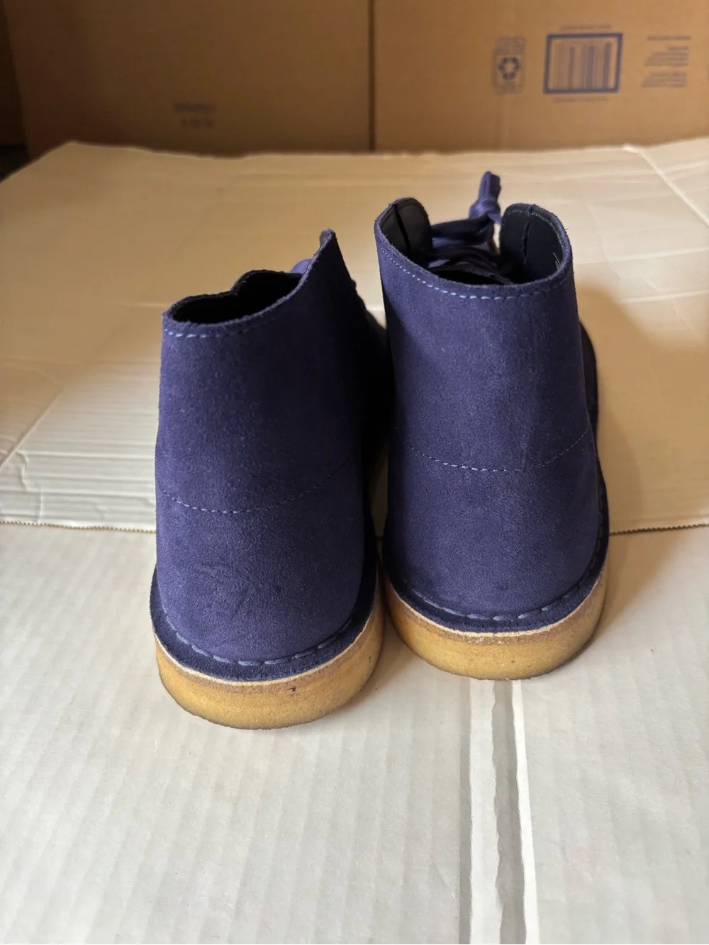 Clarks Men's Navy Desert Boots Deep Purple Size 11.5M